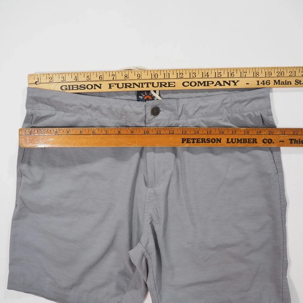 Faherty All Day Shorts Mens 38 Gray Hybrid Chino Drawstring Performance Stretch